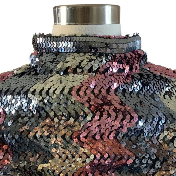 Vintage Ann Green Made In England 60’s 7os Short Sequined Open Front Jacket - Picture 5 of 9